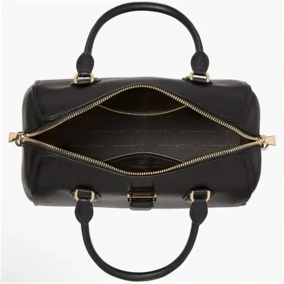 NWT Kate Spade Black Med. New York Nouveau Pebble Leather Duffle Bag w/Crossbody - Picture 4 of 5